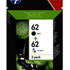 Hp inktcartridge n9j71ae nummer 62 2 stuks cyaan geel magenta zwart