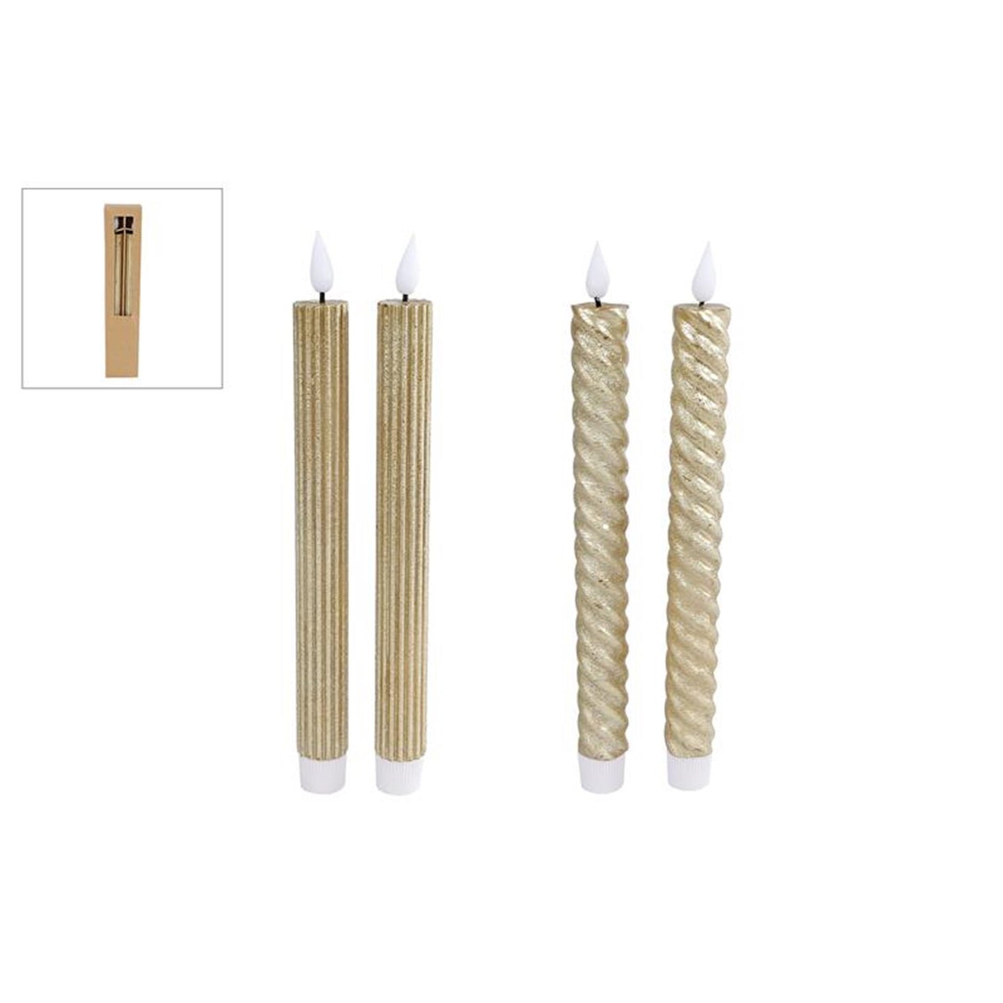 Luz de movimiento del LED de velas con oro del temporizador 2 piezas
