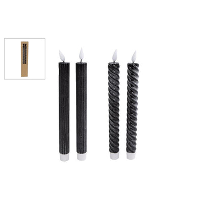 LED LED CANDLE MOVIMENTO LUCE CON TIMER NERO 2 pezzi
