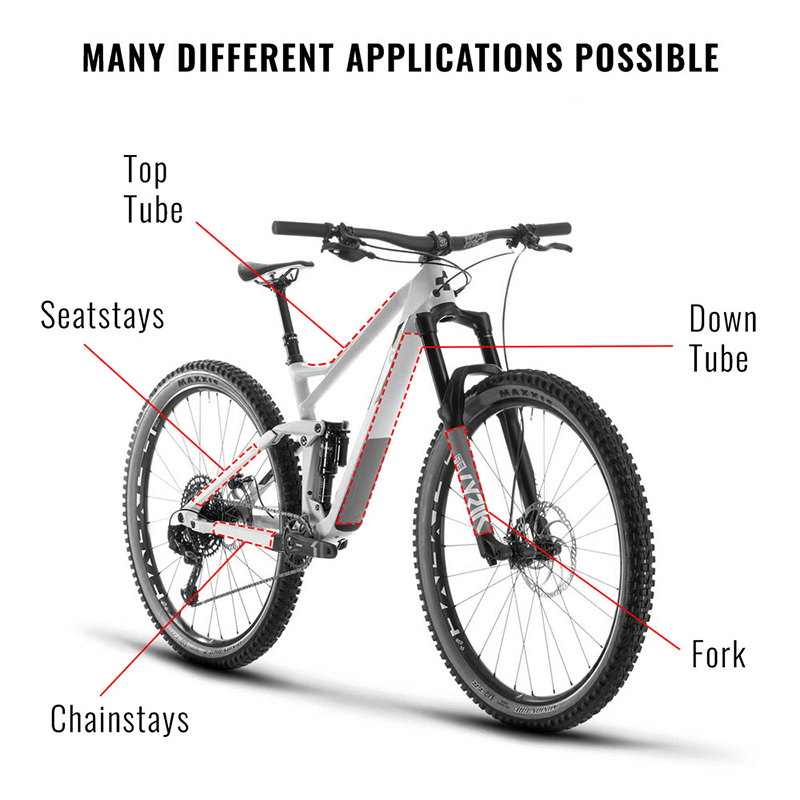 Fiets frame bescherming stickerset carbon look