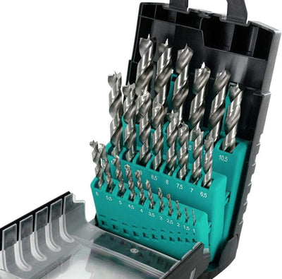 Duradrill ent 25 pz. set di punte per legno da 1-13 mm, misure intere e mezze - 7909225