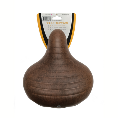 Selle Comfort Comfort Saddle Wave Brown, sin una honda (paquete colgante).