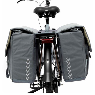 Burgers - new looxs new looxs ® tulum double mik - dubbele fietstas - 100% gerecycled polyester - geschikt voor elektrische fietsen - voor mik-bagagedrager - afneembare fietstas - 32 liter - zwart
