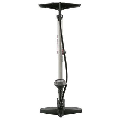 fietspomp met manometer staal 61 cm wit (020601)