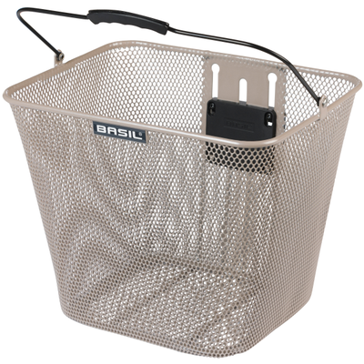 Basil Bicycle Basket Bilbao Kf Fixing 26 x 22 x 27 cm Nude Metallic