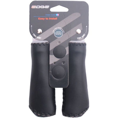 La agarre de cuero de borde - Juego de mango de cuero ergonómico - 135 mm - Negro
