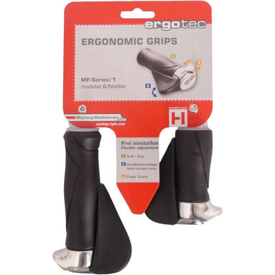 Mango de bicicleta con mango ergonómico, 130 mm de 87 mm, material Kraton, negro