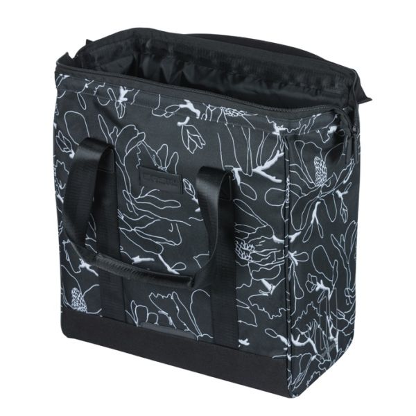 Basil borsa portabiciclette grand flower mik 23l 12 x 35 x 35 cm - nera