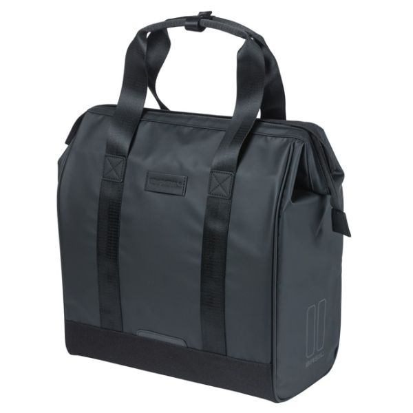 Basil borsa grand tarpaulin shopper nero mik ganci | 23 l