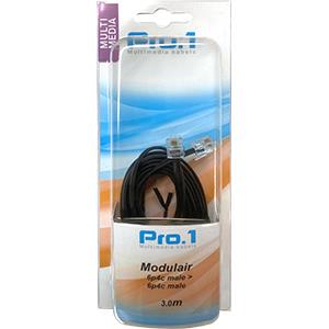 Enzo pro-1 modulair 6p4c naar 6p4c zwart 3.0 meter 9297015