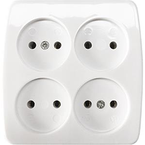 Toma de mesa Enzo 4v cuadrada blanca 6871220