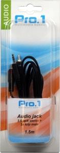 Enzo pro-1 audio 3,5 jack stereo ->2 tulp male 1,5 meter 9201800