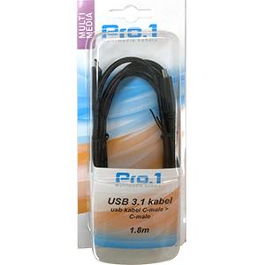 Enzo pro-1 USB-C 3.1 tipo C > cable de conexión tipo C 1,80 m - 9280400