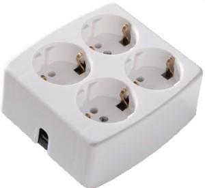 Toma de mesa Enzo RA 4V cuadrada blanca PQ 6871910