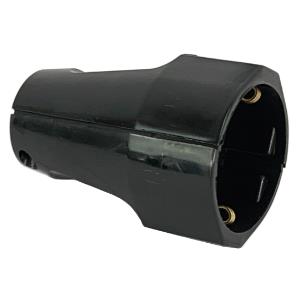 Enchufe hembra con toma de tierra Enzo acoplamiento negro 6141600