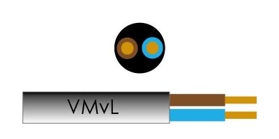 Enzo kabel vmvl rond 2x1,00 qmm zwart - 1227275