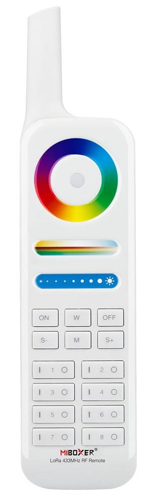 Mando a distancia miboxer rgb-cct 8 zonas 433mhz - led0198