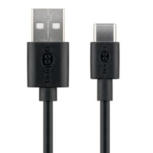 Goobay Cable de carga USB-C 1m negro - 9550300