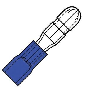 Enzo terminal de cable conector redondo macho azul 5mm - 4433360