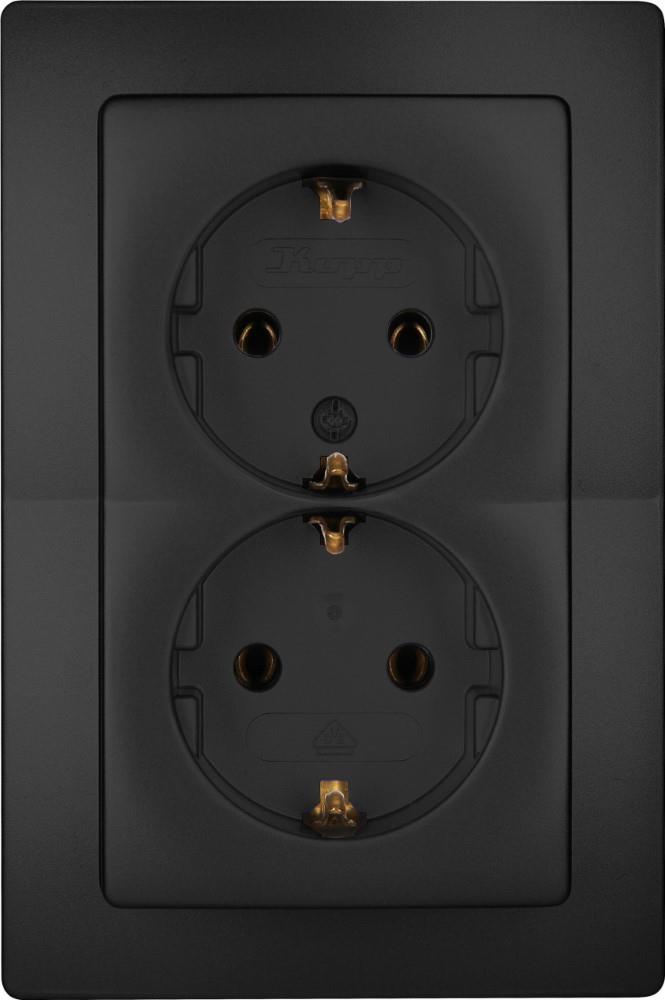 Enzo kopp hk05 mat zwart inbouw stopcontact ra dubbel - 4621720