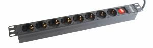 Toma de mesa Gembird 8v 2.0m negro aluminio prof
