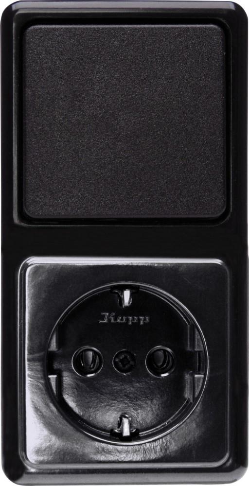 Interruptor de brazo combinado de superficie negro Kopp - 4626160