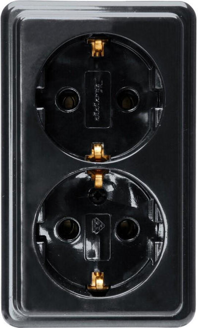 Kopp enchufe de superficie negro ra doble - 4626110