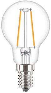 Philips led kogel e14 2-25w 2700k filament helder - led3727