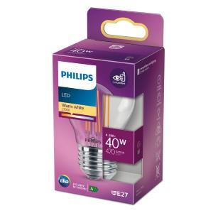 Philips led kogel e27 4,3-40w 2700k filament helder blister - 5101555