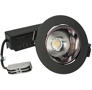 Downlight LED cob nero 10w 3000k orientabile - 9371505