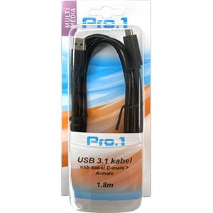 Enzo pro-1 usb-c 3.1 ->type a 1,8 meter - 9280450