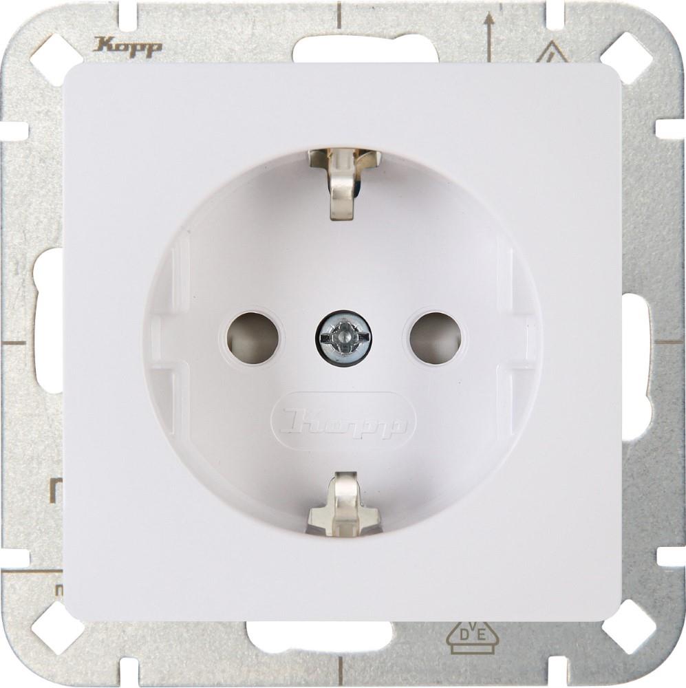 Enzo kopp hk05 arctic wit inbouw stopcontact ra + kinderbeveiliging - 4621500