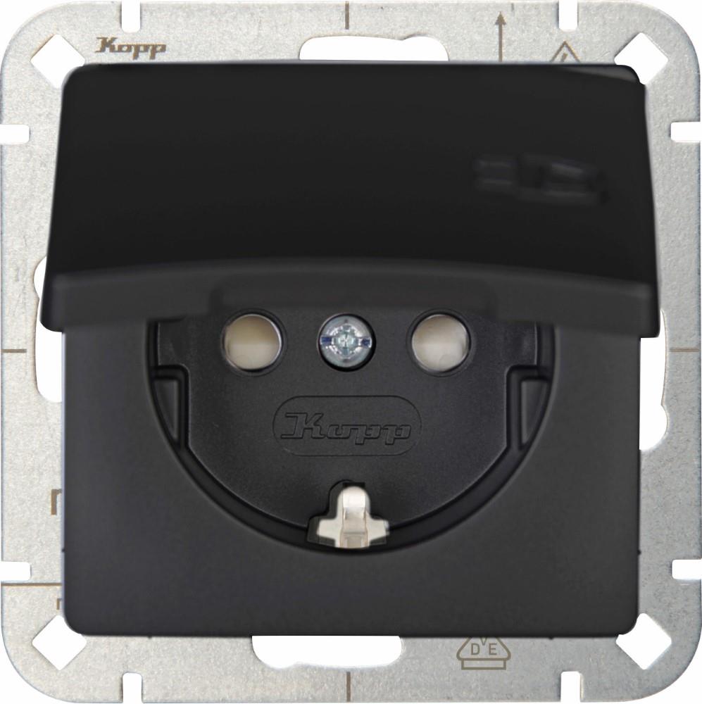 Kopp hk05 presa da incasso nero opaco ra con coperchio - 4621710