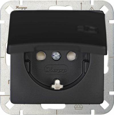 Kopp hk05 enchufe empotrado ra negro mate con tapa - 4621710