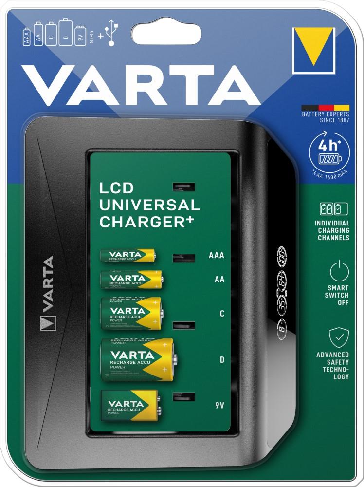 Varta lcd batterijlader lcd universeel - zonder batterijen - 3512395