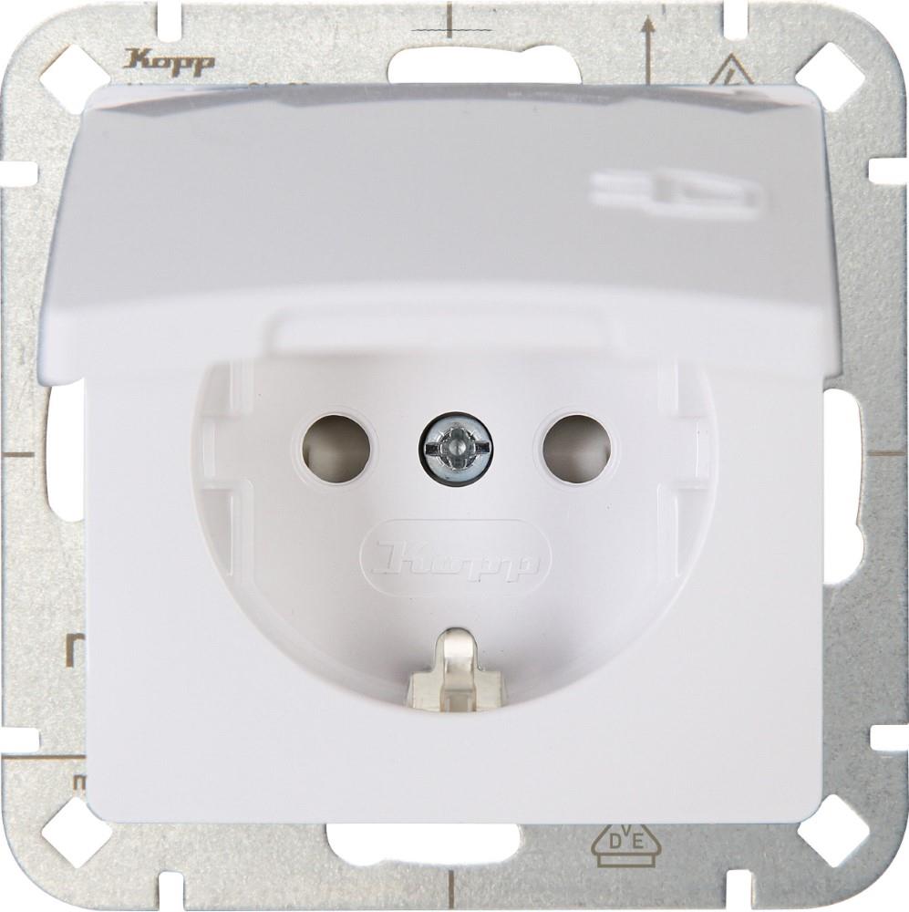 Enzo kopp hk05 arctic wit inbouw stopcontact ra met deksel - 4621510