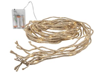 Corda in juta 8x2 metri a batteria 160 luci LED - 5510134