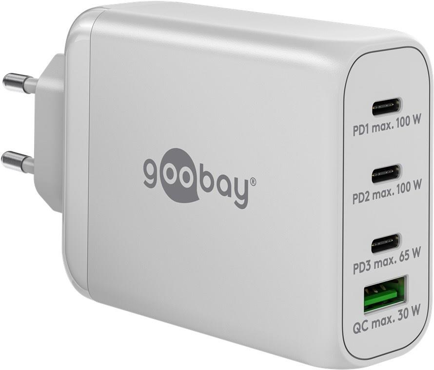 Goobay usb + 3x usb-c snellader 100w wit - 9550199