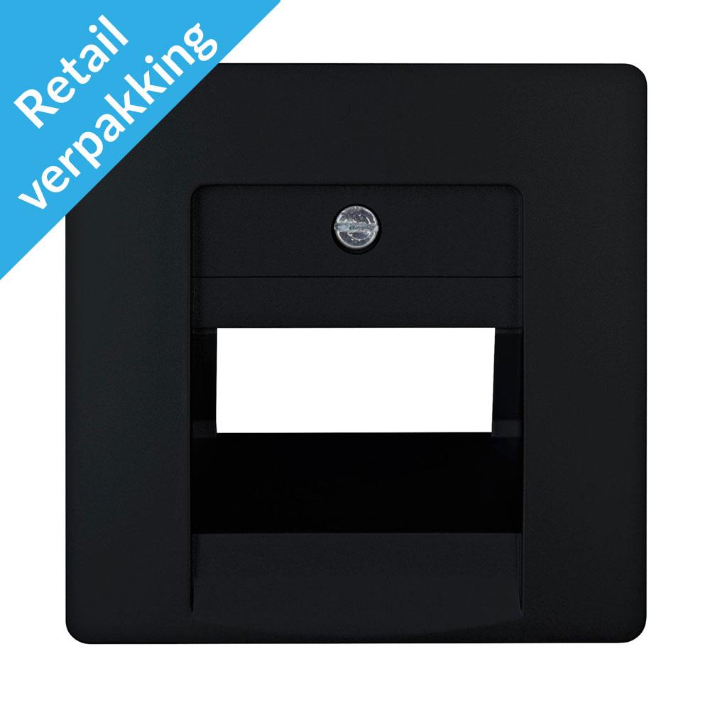 Enzo kopp paris mat zwart afdekplaat utp dubbel - 4625260
