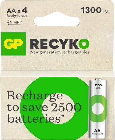 Batería GP recargable AA 1300mAh x4uds