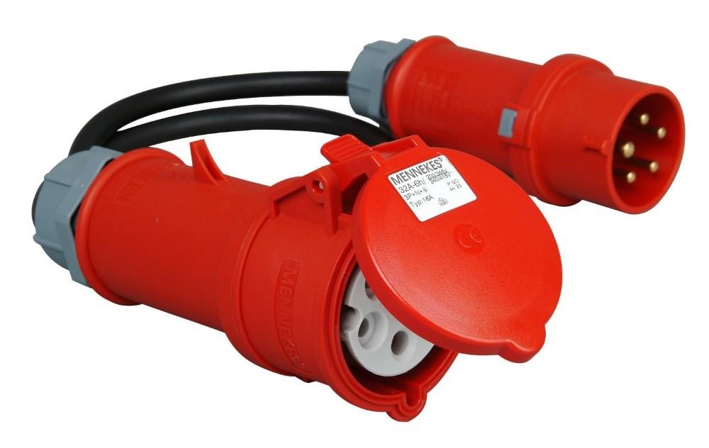 Enzo kopp cee verloopsnoer 5p 16a 400v met fasewisselaar naar 5p 32a contra - 6316150