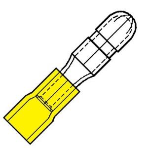 Enzo terminal de cable conector redondo macho amarillo 5mm - 4433660