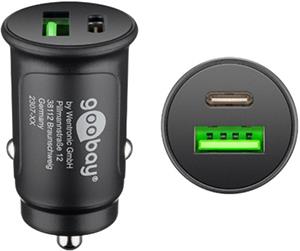 Enzo goobay usb autolader usb-c en usb-a 12v-24v 3a zwart - 9540129