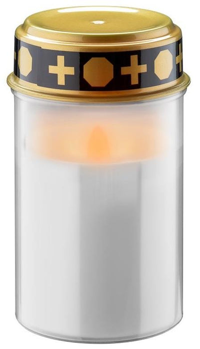 Lampada funebre Enzo LED | 12 cm con timer | bianco (escl. batteria 2xc) | luce commemorativa | luce tombale | luce da lutto - 5099412
