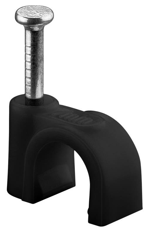 Enzo goobay kabelclip 7mm rond zwart box(100) - 4113232