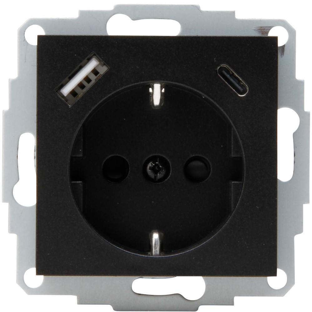 Enchufe empotrado Enzo kopp hk07 antracita | ra + usb + usb-c - 4623113