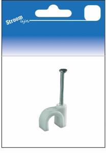 Clips de cable Streamline blanco redondo 4mm 10x25 piezas 6613420