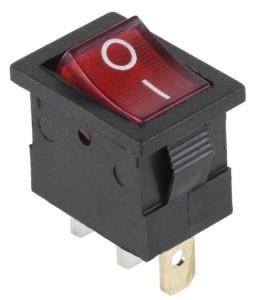 Interruttore basculante Enzo 1p on-off piccolo nero rosso illuminato 7430715