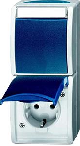 Busch Jaeger SWD interruptor combinado de superficie ra vertical azul - 4696030