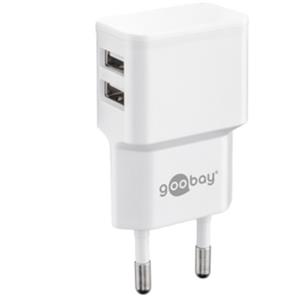 Enzo goobay usb lader haaks dubbel 2,4a wit - 9550150